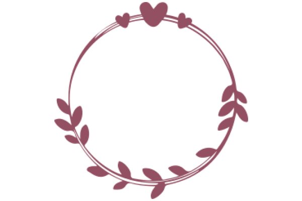 Elegant Wreath with Purple Leaves and Hearts