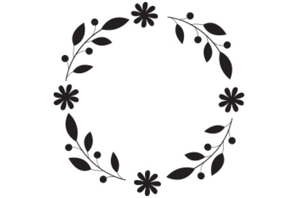 Elegant Black Floral Wreath