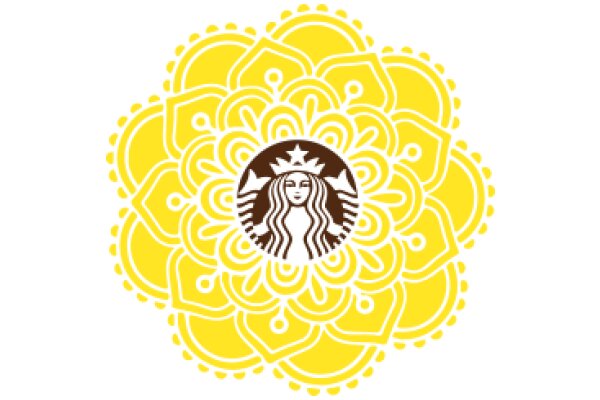 Stylized Starbucks Logo in Yellow and White Design