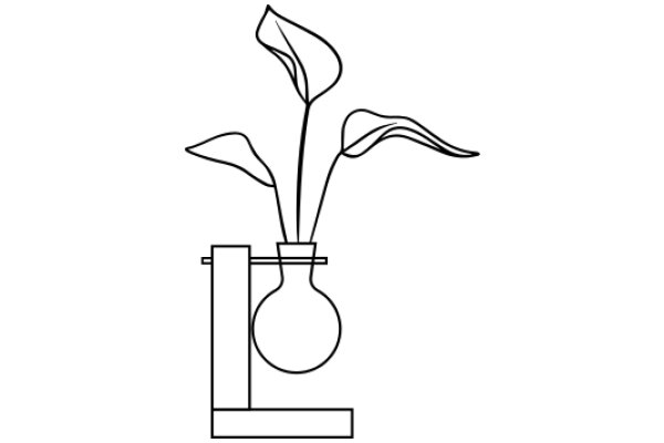 Simplistic Line Drawing of a Flower in a Vase