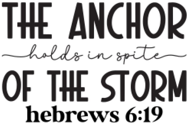 The Anchor Holds in Spite of the Storm: Hebrews 6:19