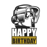 Happy Birthday: A Celebratory Greeting from a Futuristic Helmet