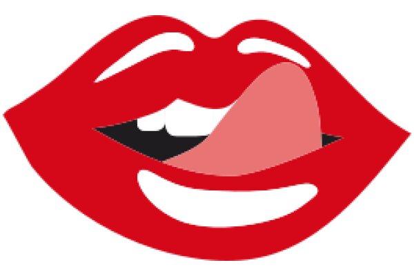 A Playful Interaction: A Red Lip Logo with a Pink Tongue