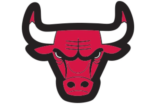 Stylized Bull Logo with Red and Black Design