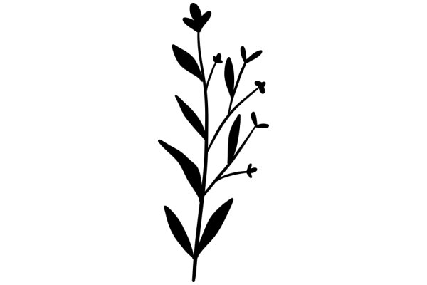 Simplistic Botanical Art: A Stylized Flower Branch