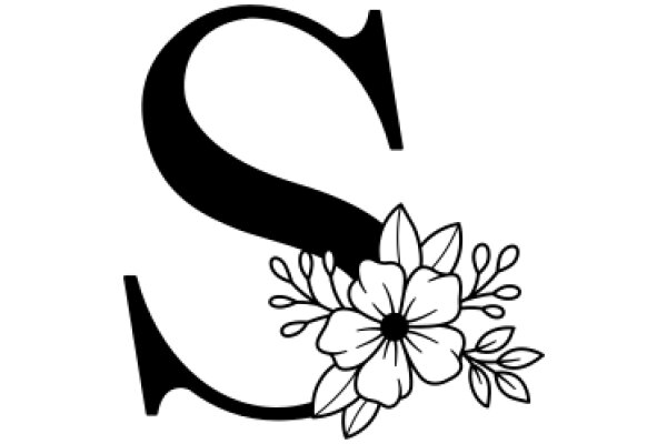 Stylized Letter 'S' with a Flower Accent