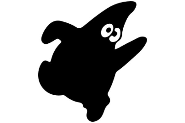 Silhouette of a Squid-like Character with a Surprised Expression