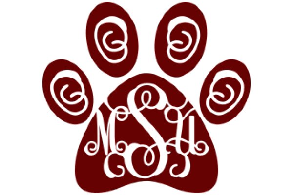 Stylized Paw Prints with Curly Ears and a Monogram