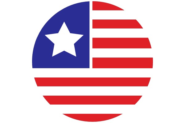 United States Flag Icon with a Star