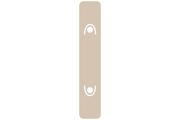 A Simple, Clean Design: A Beige Rectangle with a Smiley Face Logo