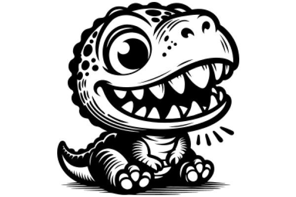 Adorable Cartoon Alligator with a Big Smile