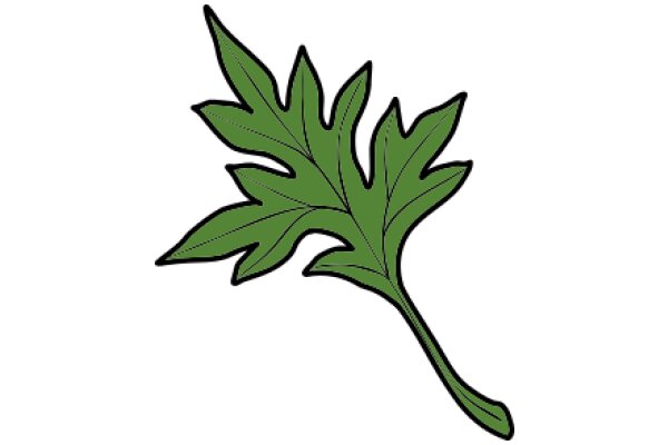 Stylized Green Maple Leaf