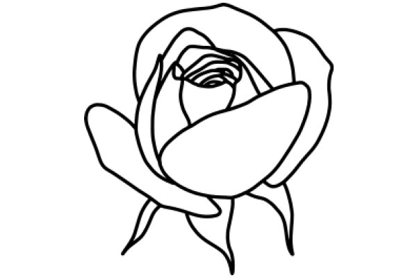 A Line Drawing of a Rose