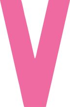 Vivid Pink Letter 'V' on a White Background