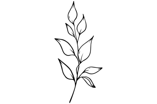 Simplistic Line Drawing of a Flower