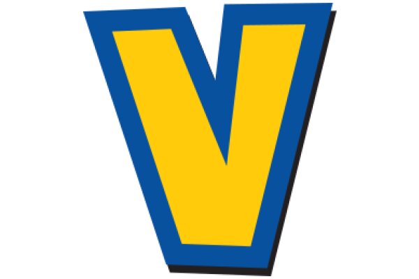 Vibrant and Stylized Letter 'V' in Blue and Yellow