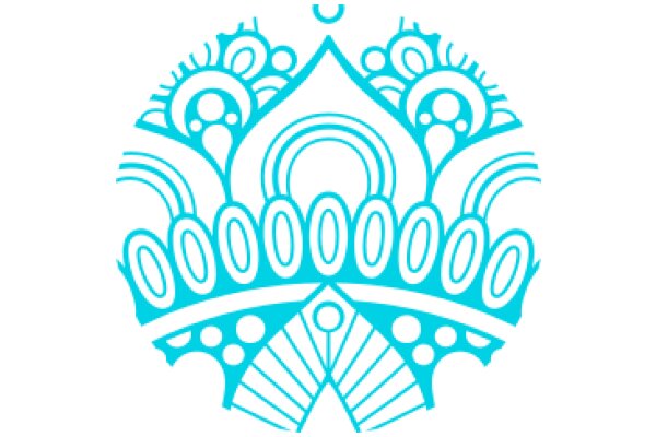 Stylized Blue Crown with Intricate Design and Patterns