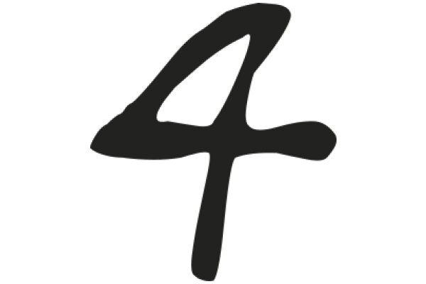 Simplistic Black Logo of Number Four