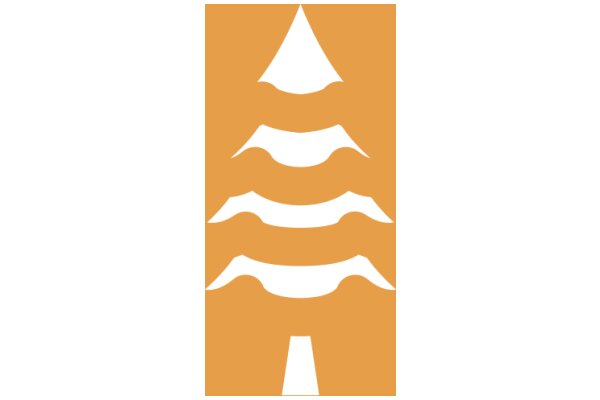 Simplistic Christmas Tree Icon in Orange Square