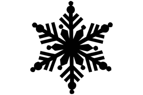 Stylized Black Snowflake Design