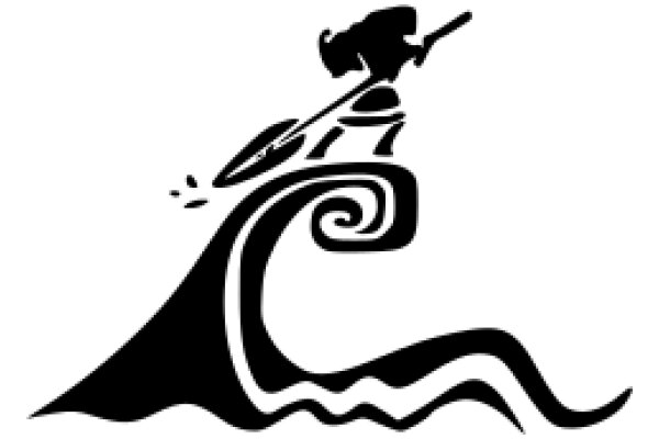 A Stylized Logo of a Person on a Surfboard