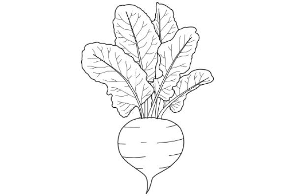 A Delicate Line Drawing of a Bunch of Fresh Vegetables