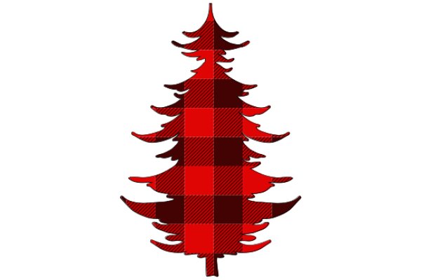 Vibrant Red and Black Checkered Christmas Tree