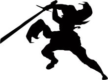 Silhouette of a Warrior with a Sword