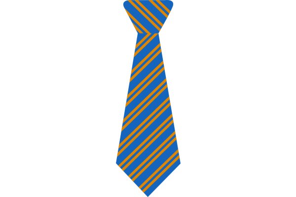 Stylish Blue and Orange Striped Tie with Pointed Tip