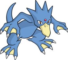 Vivid Blue Pokémon with Yellow Feet and Sharp Claws