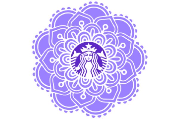 Stylized Starbucks Logo with Purple Flower Design