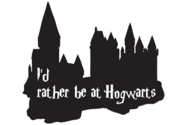 A Silhouette of Hogwarts Castle with the Text 'I'd Rather Be at Hogwarts'