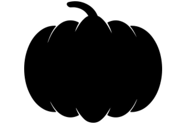 A Solid Black Silhouette of an Apple