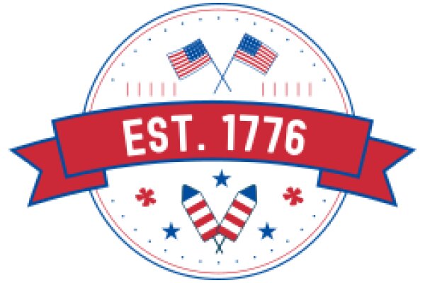 Est. 1776: A Patriotic Emblem with American Flags and Stars