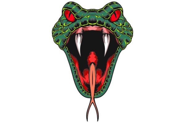 Vivid Illustration of a Snake with a Tongue