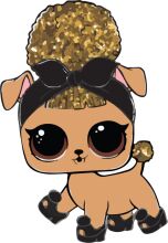 Adorable Cartoon Dog with a Gold Top Hat and Shiny Eyes