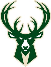 Stylized Deer Head Logo with Green Antlers and White Background