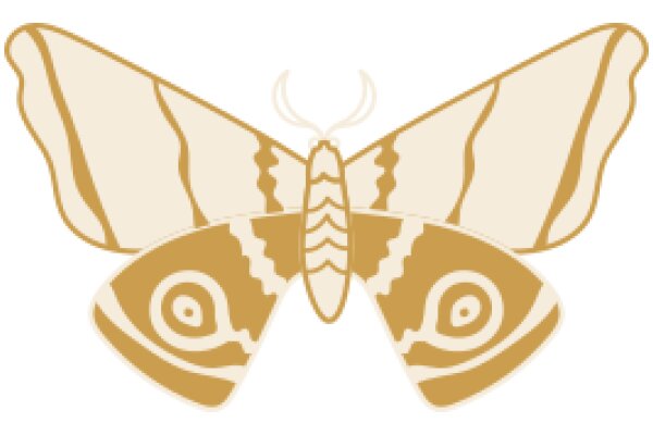 Stylized Butterfly with Patterned Wings and Antennae