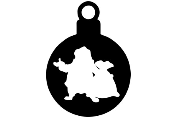 Silhouette of a Christmas Tree with a Gift on Top