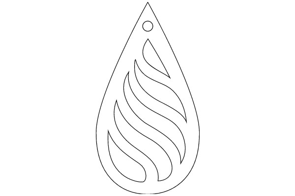 Simplistic Line Art of a Stylized Water Drop