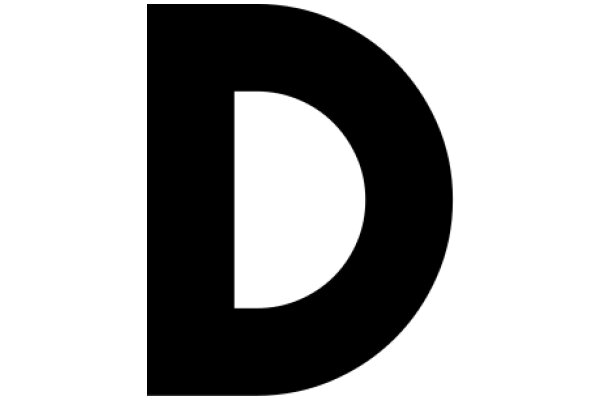 Simplicity in Design: A Black Letter 'D' on a White Background