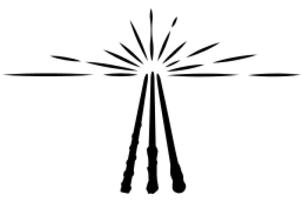 Stylized Illustration of a Sunburst with Rays and Sticks