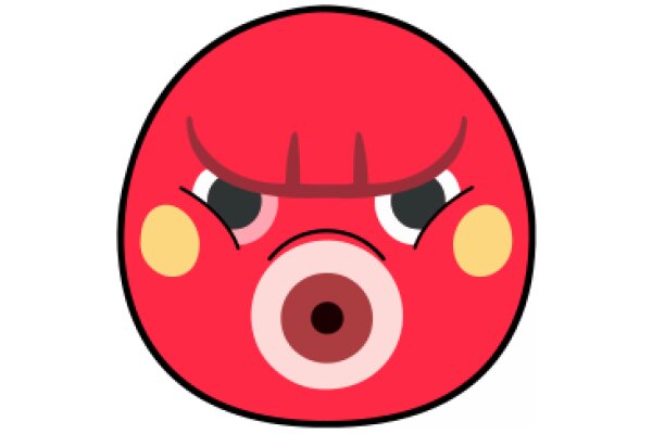 A Red Balloon with a Mouth and Eyes, Expressing Anger