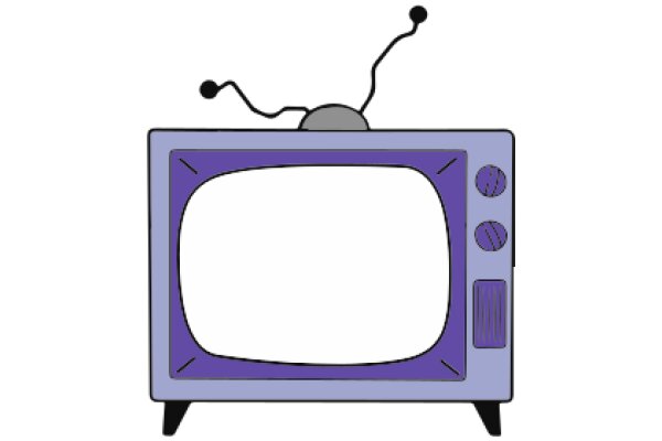 A Whimsical Illustration of a Purple Television with a Mouse on Top