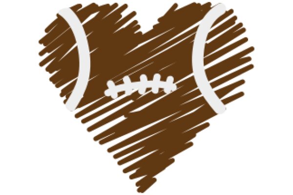 A Heartfelt Tribute to Football: A Brown Heart Shaped Like a Football