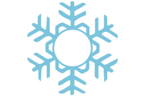 Stylized Blue Snowflake with a White Center