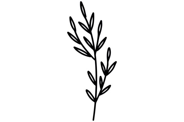 Simplistic Line Drawing of a Plant