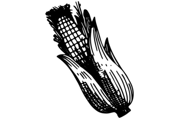 A Classic Illustration of a Corn Cob and Ear