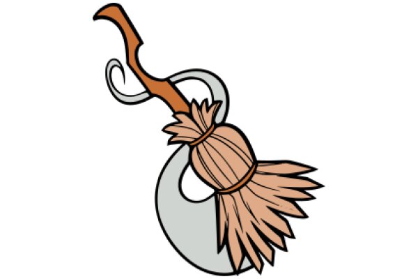 A Whimsical Illustration of a Broom and Hook