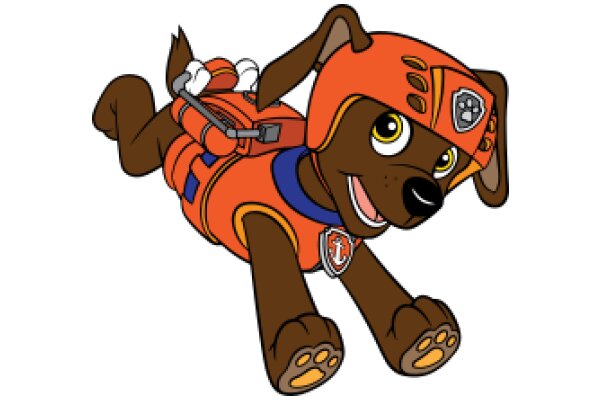 Adventure Awaits: A Brown Dog's Journey in an Orange Life Jacket